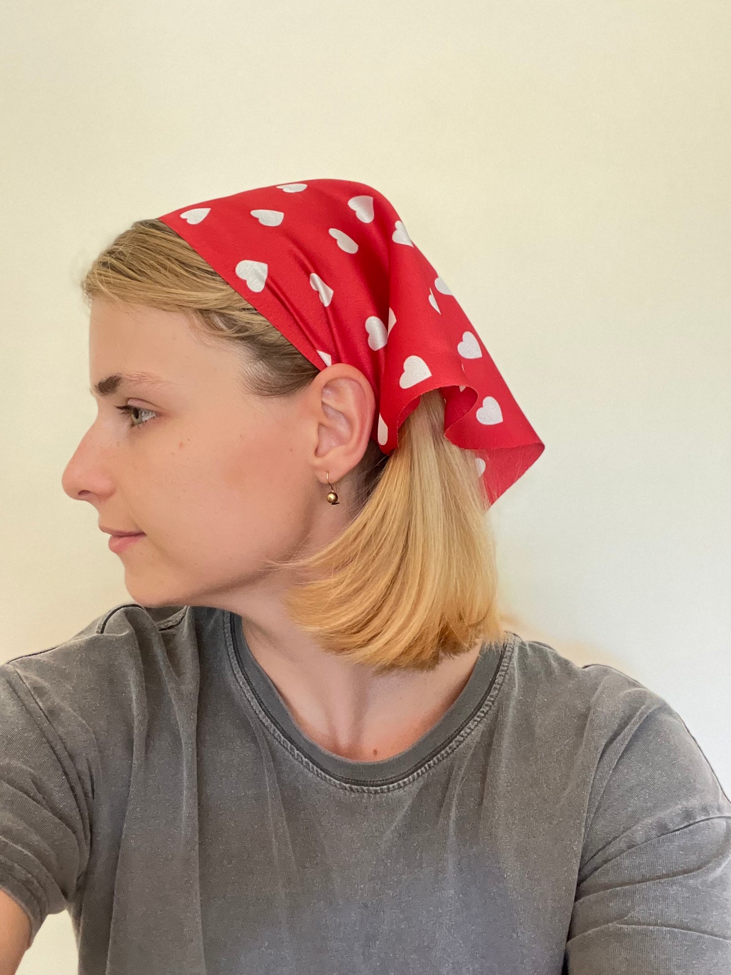 red bandana hair scarf