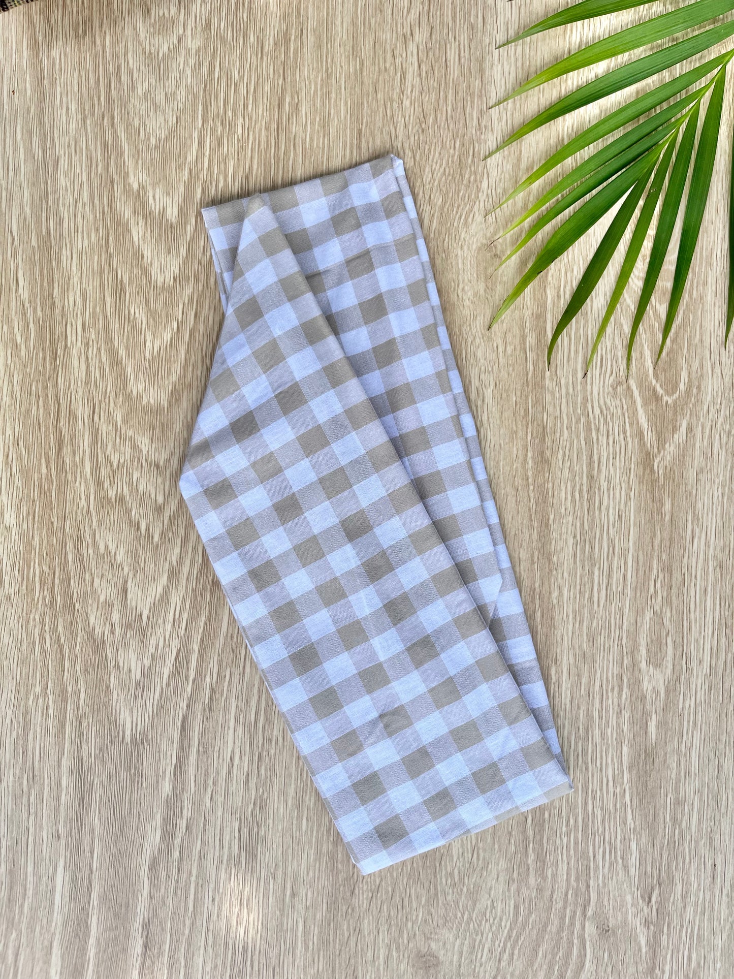 white gingham wired headband