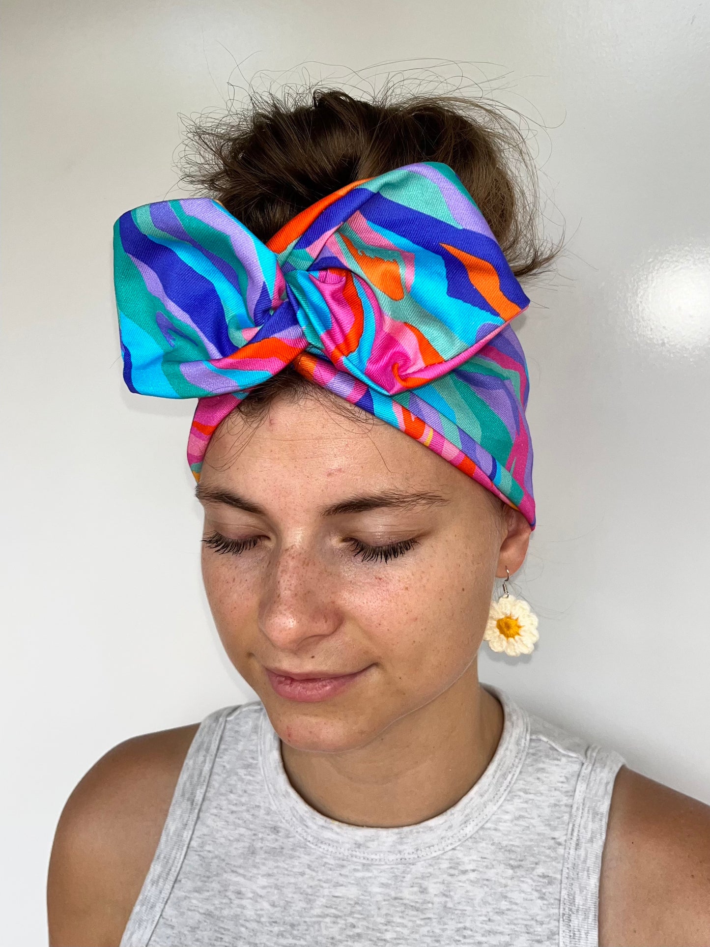 Rainbow Striped Wired Headband