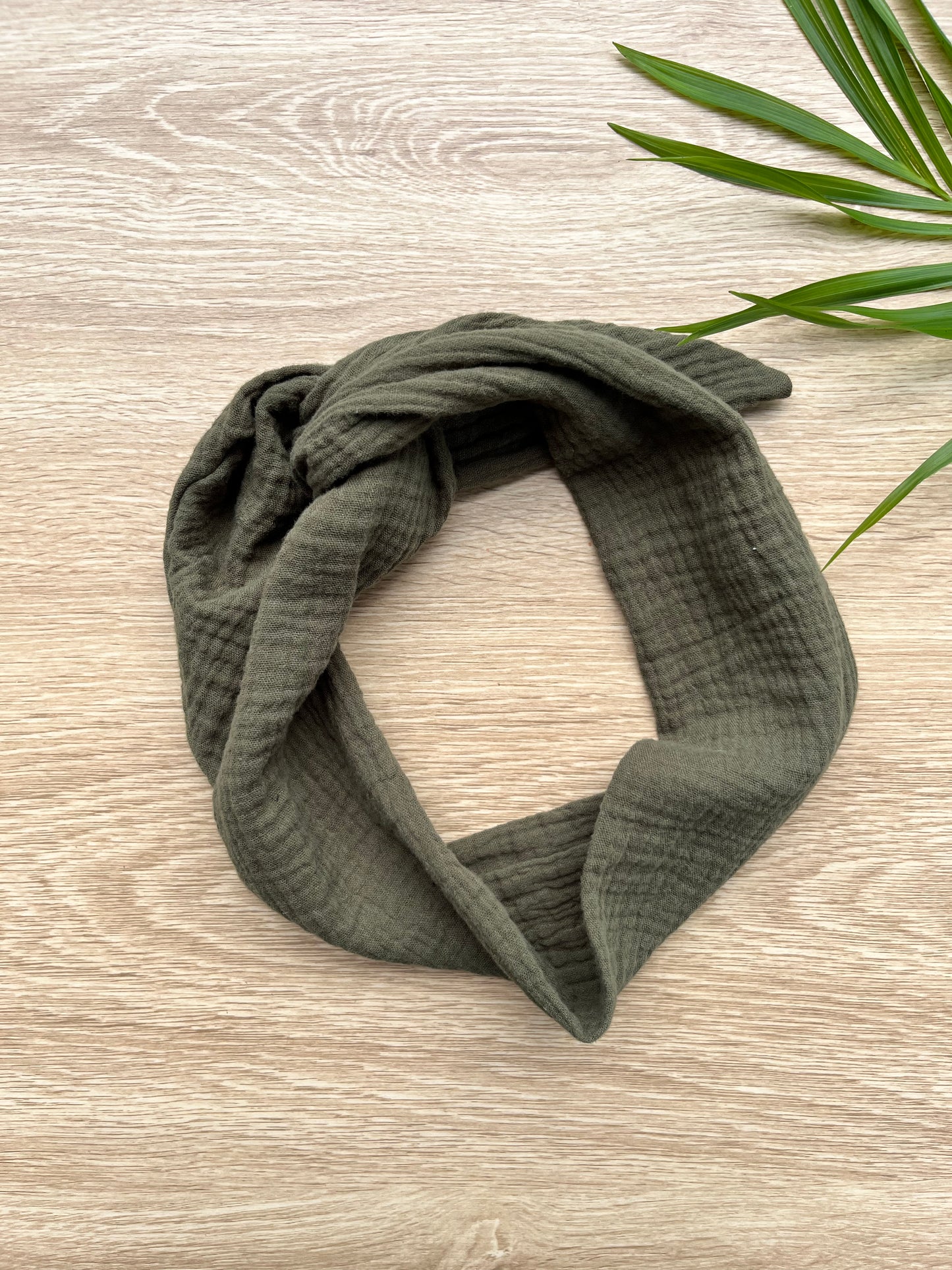 Dark green cotton gauze wire headband