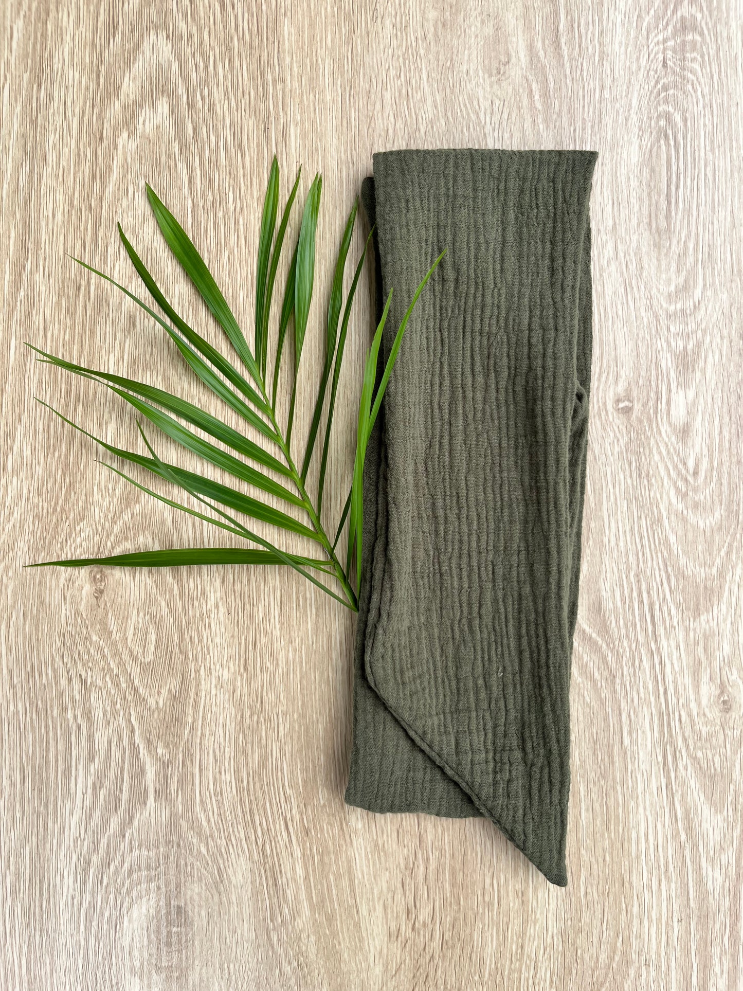 Dark green cotton gauze wire headband