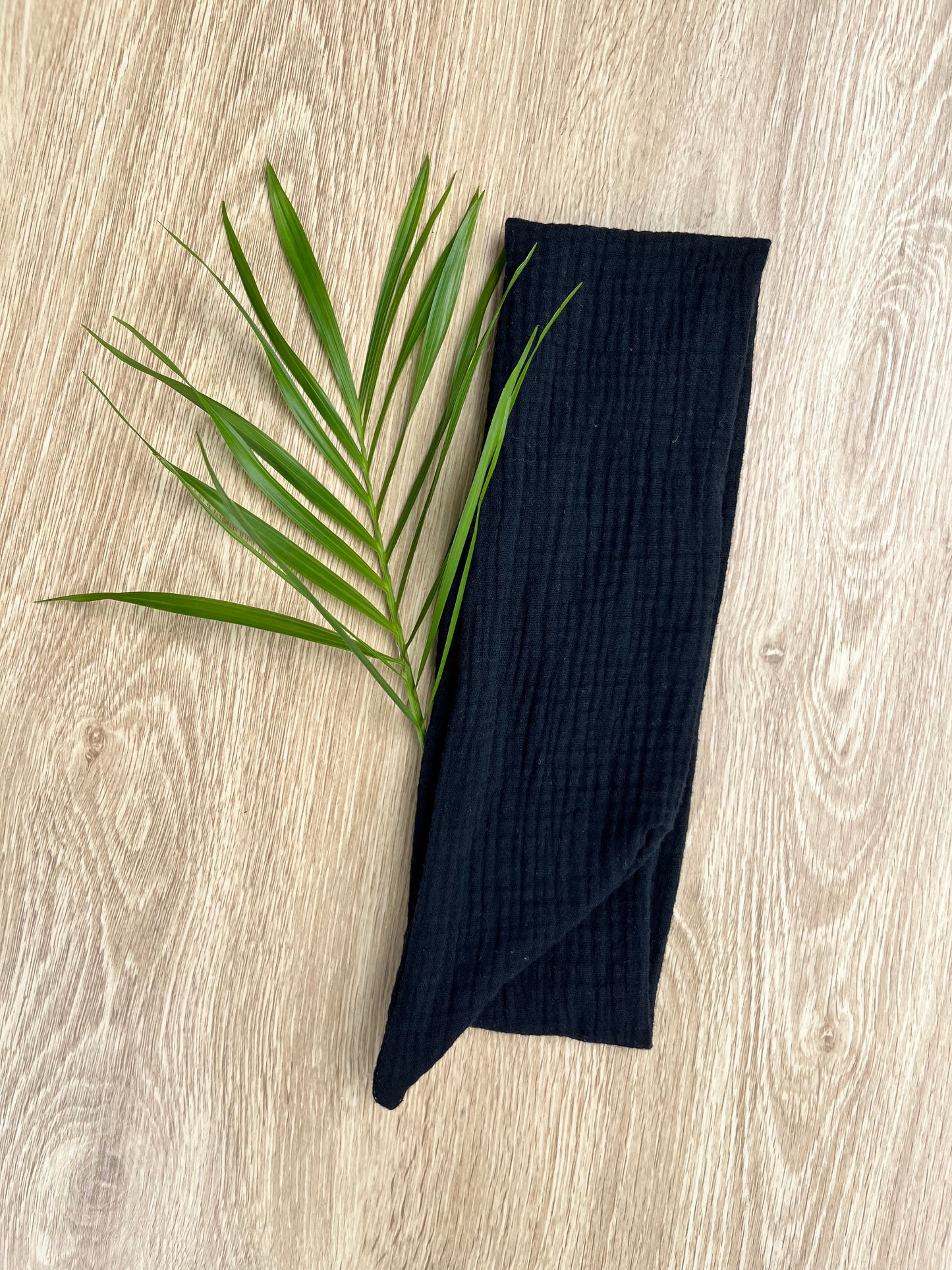 Black cotton gauze wire headband