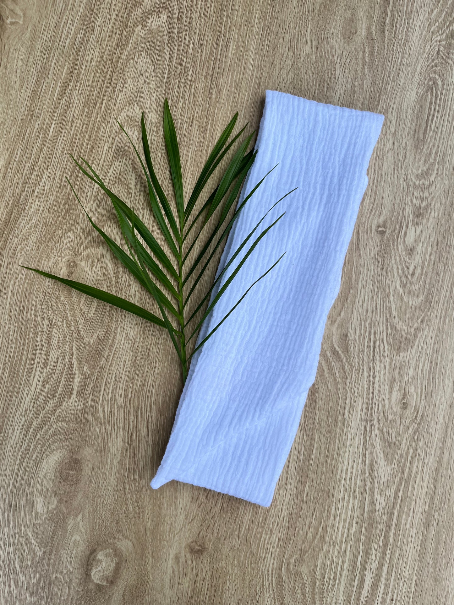White cotton gauze wire headband
