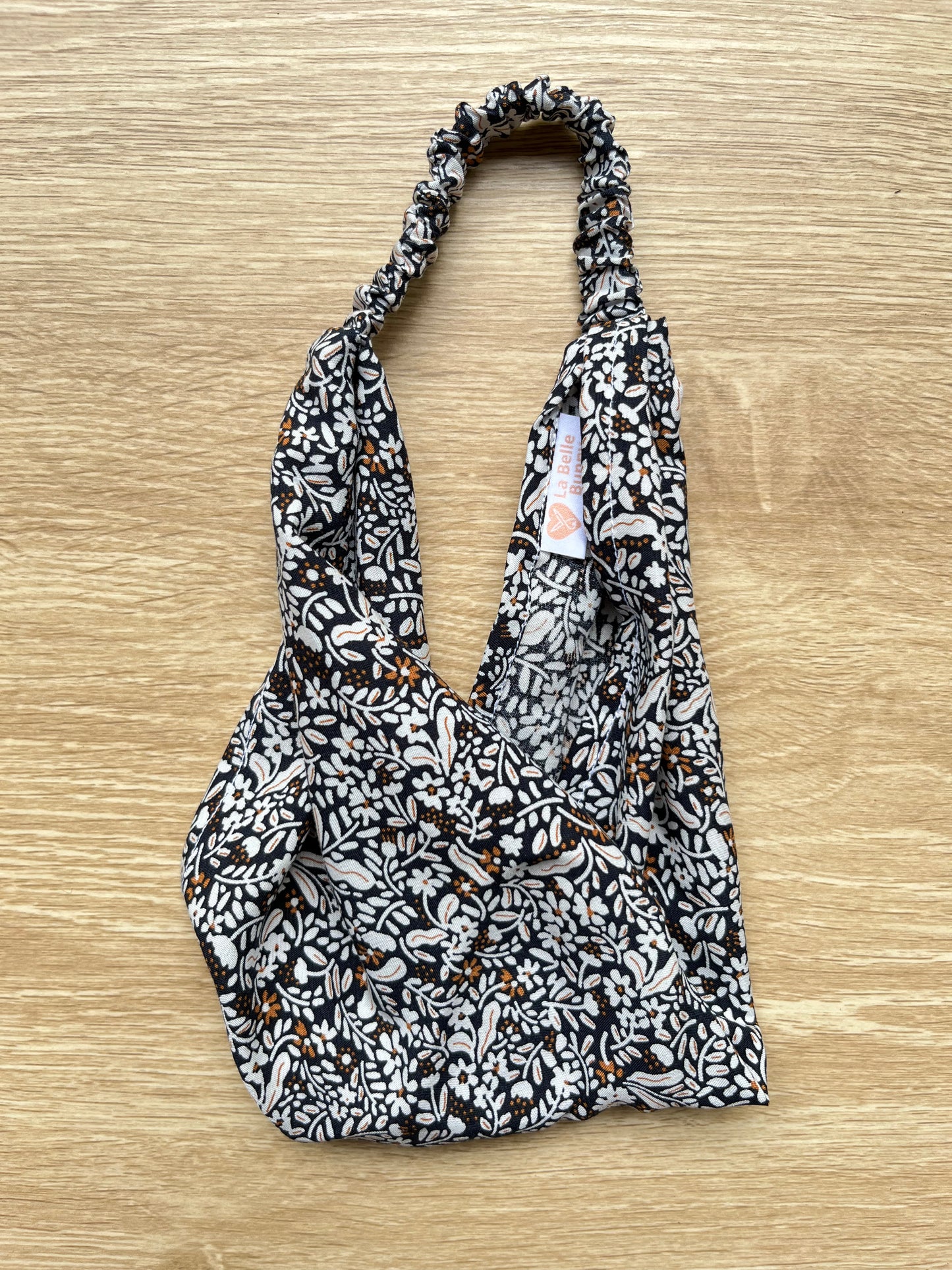 Black floral bandana headband