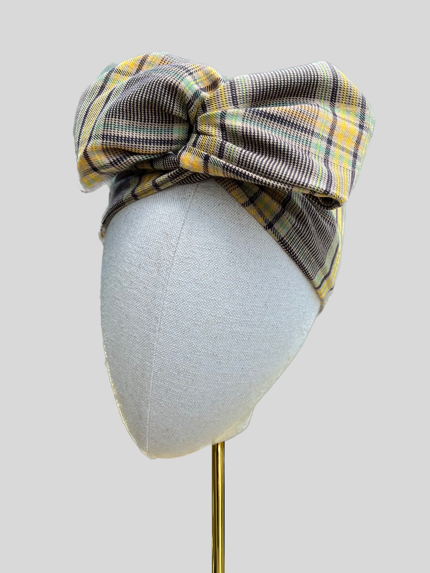 yellow plaid wired headband