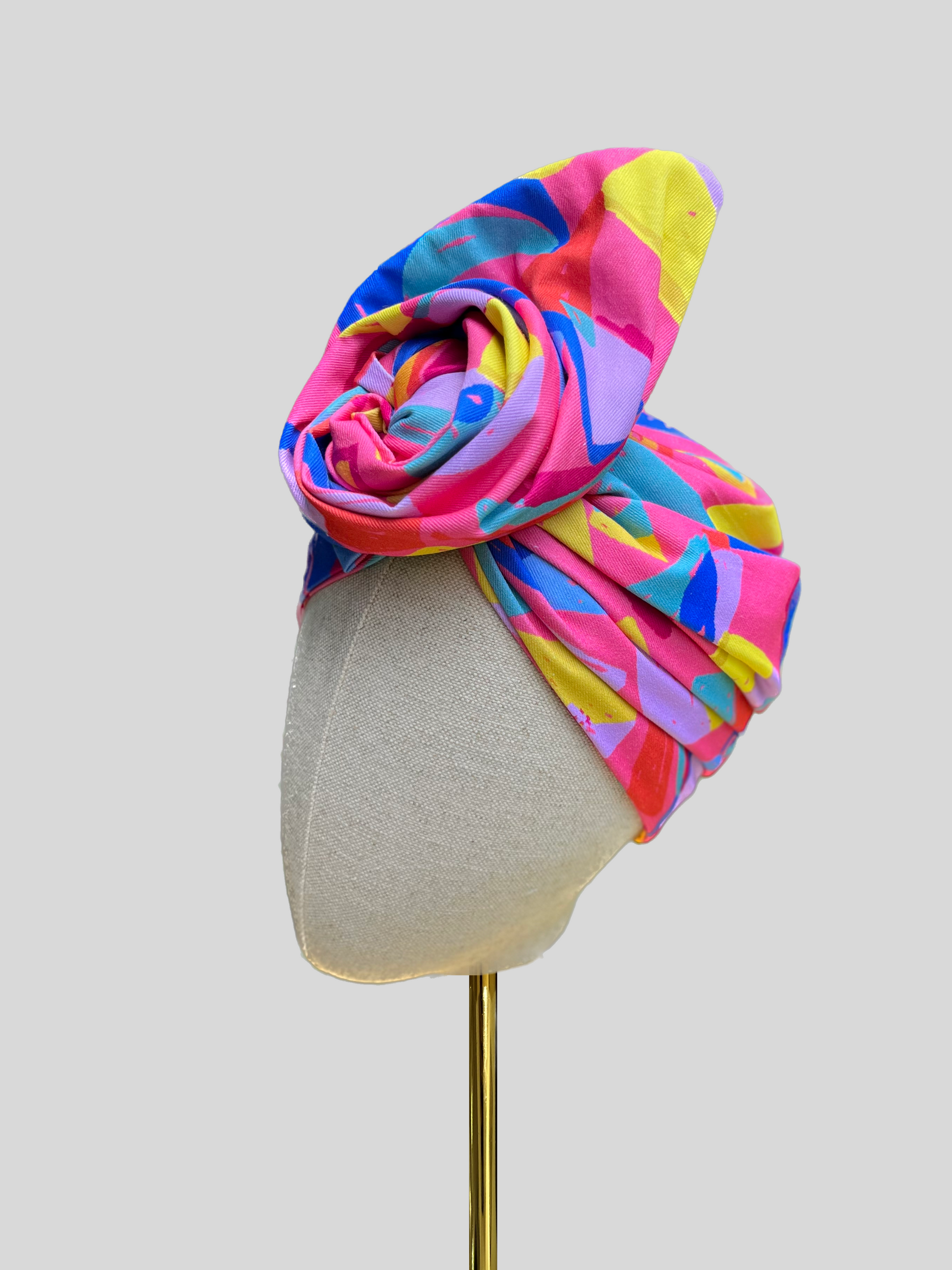bright pink barbie wired turban head wrap