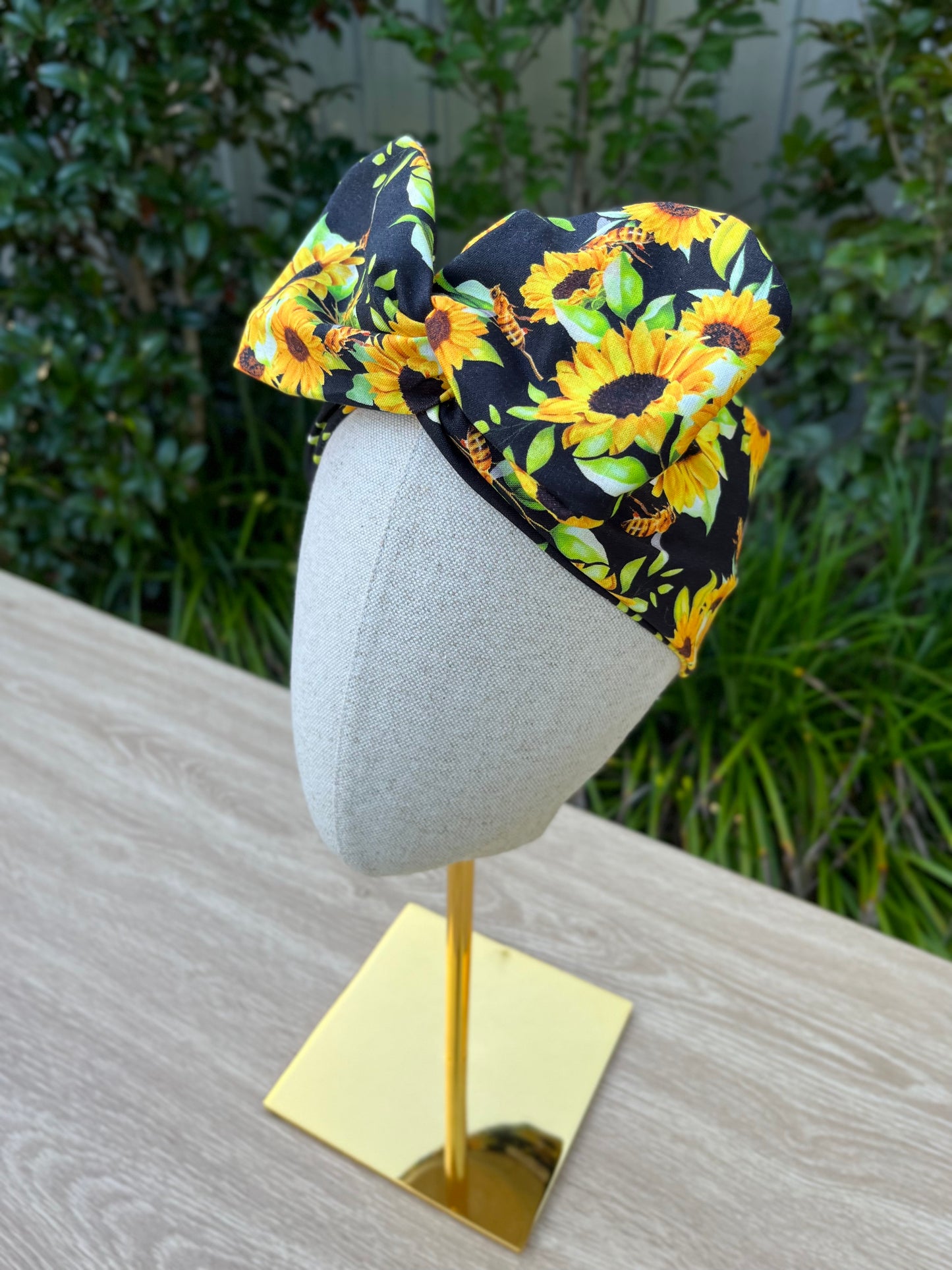 Black Sunflower Wired Headband