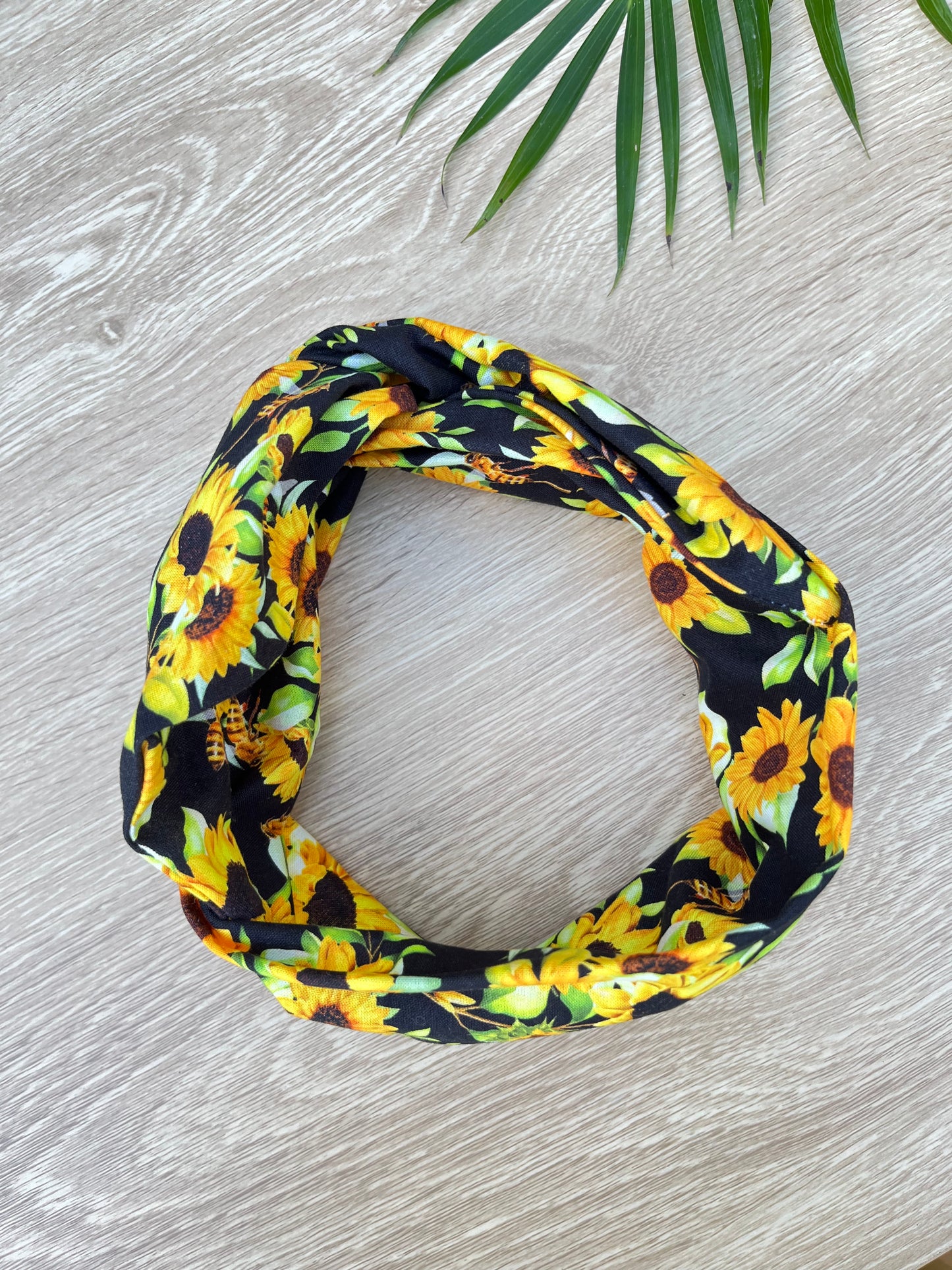 Black Sunflower Wired Headband