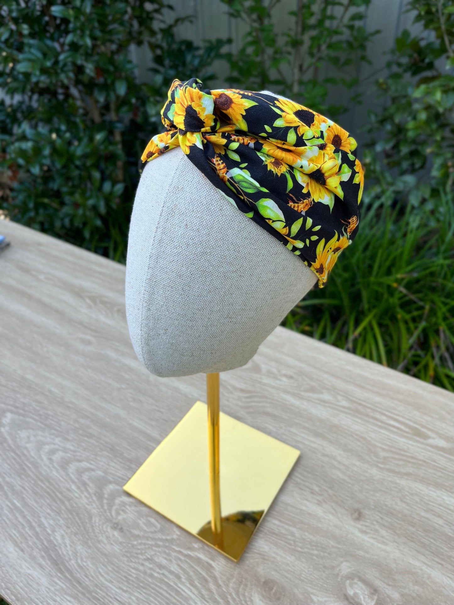 Black Sunflower Wired Headband