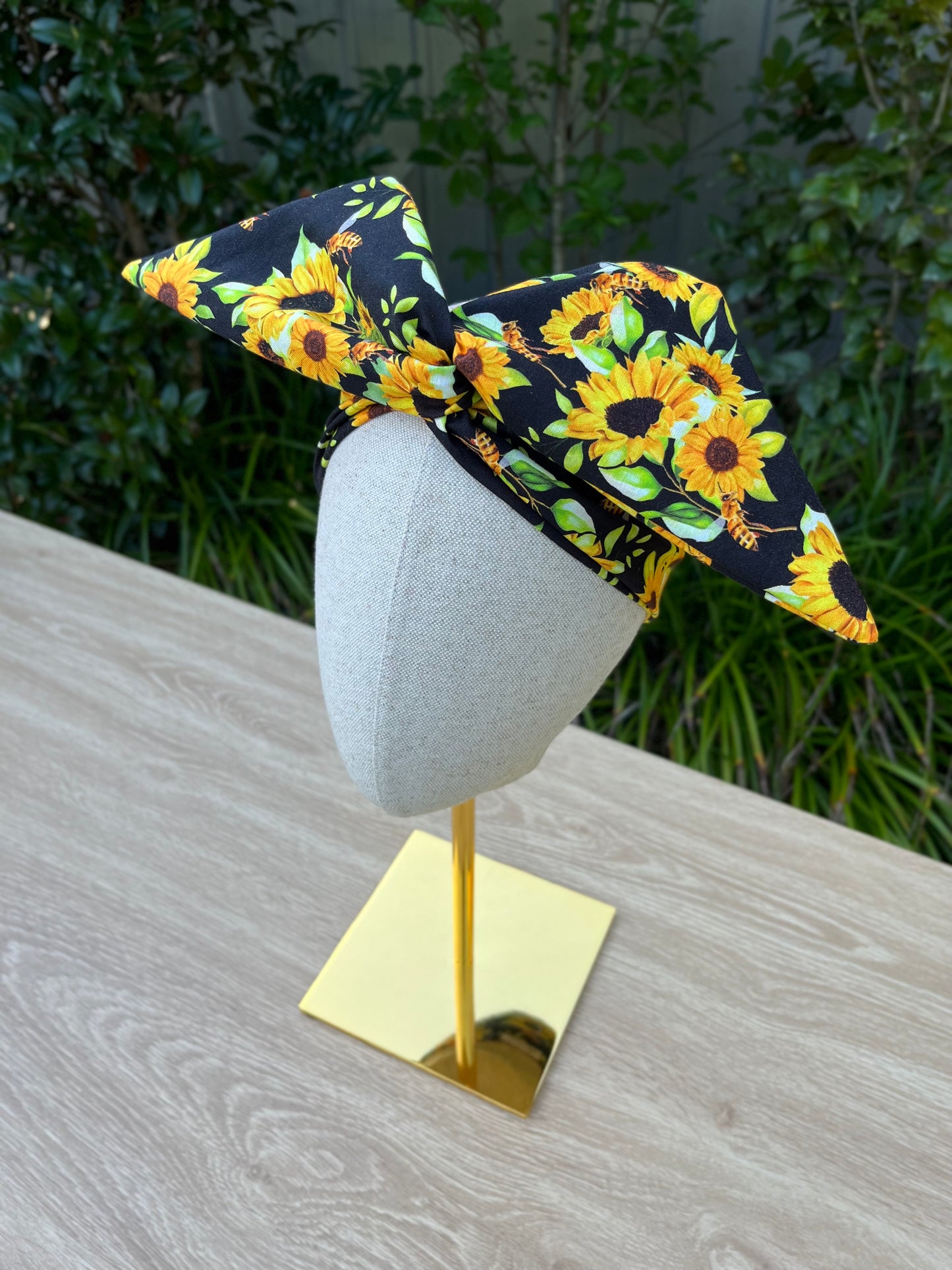 Black Sunflower Wired Headband