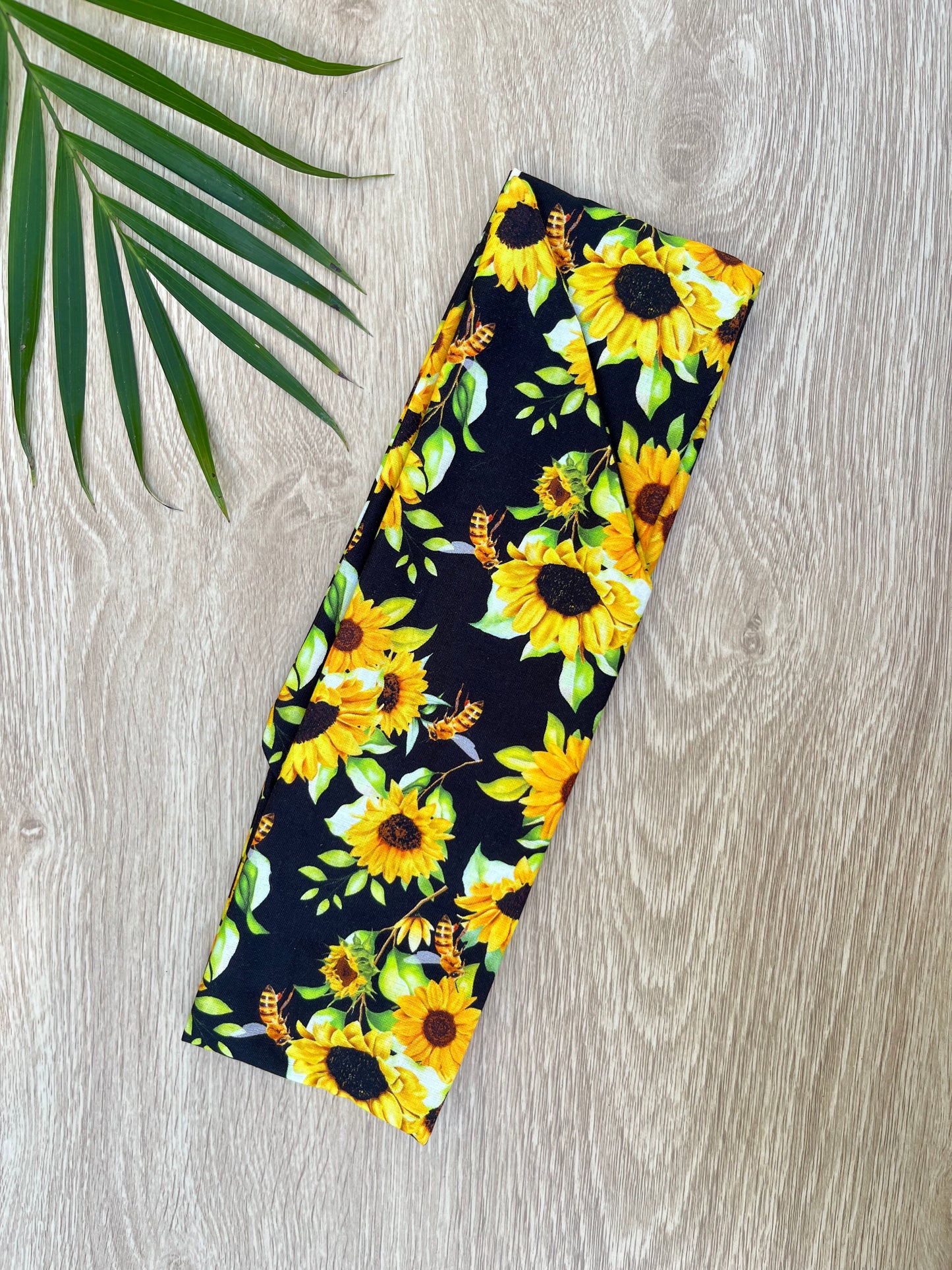 Black Sunflower Wired Headband