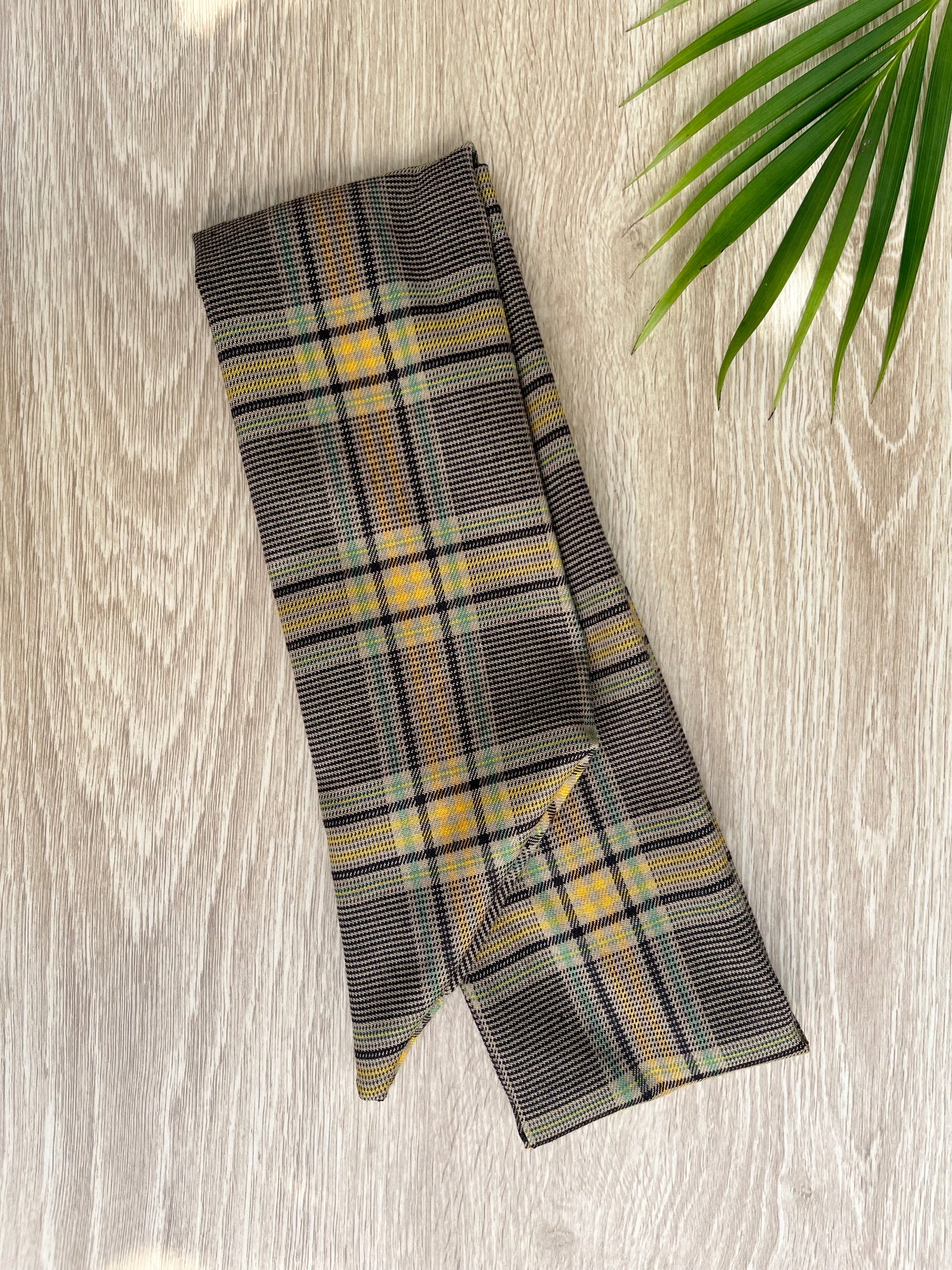 yellow plaid wired headband