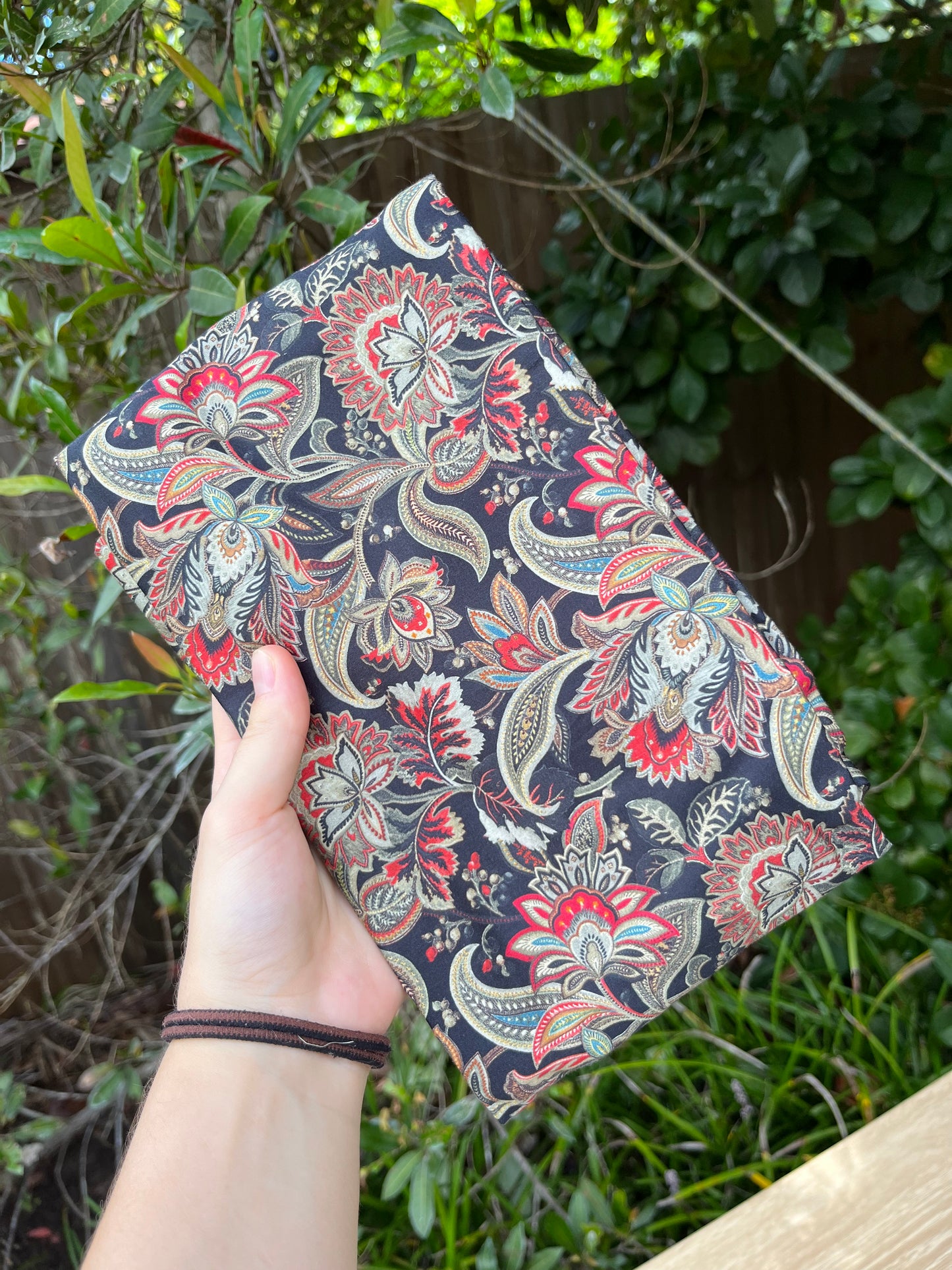black floral wired turban head wrap