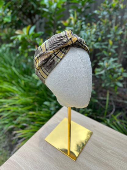 yellow plaid wired headband