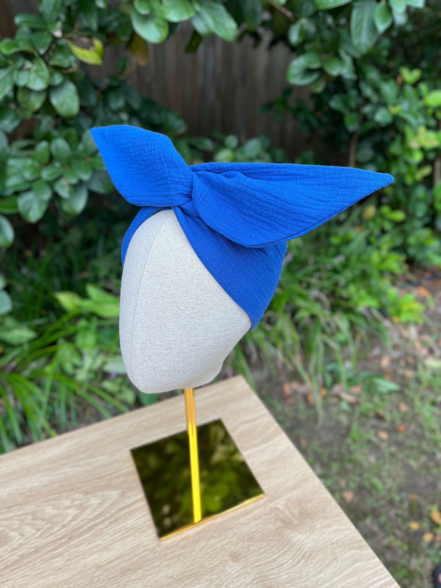 blue wired headband 