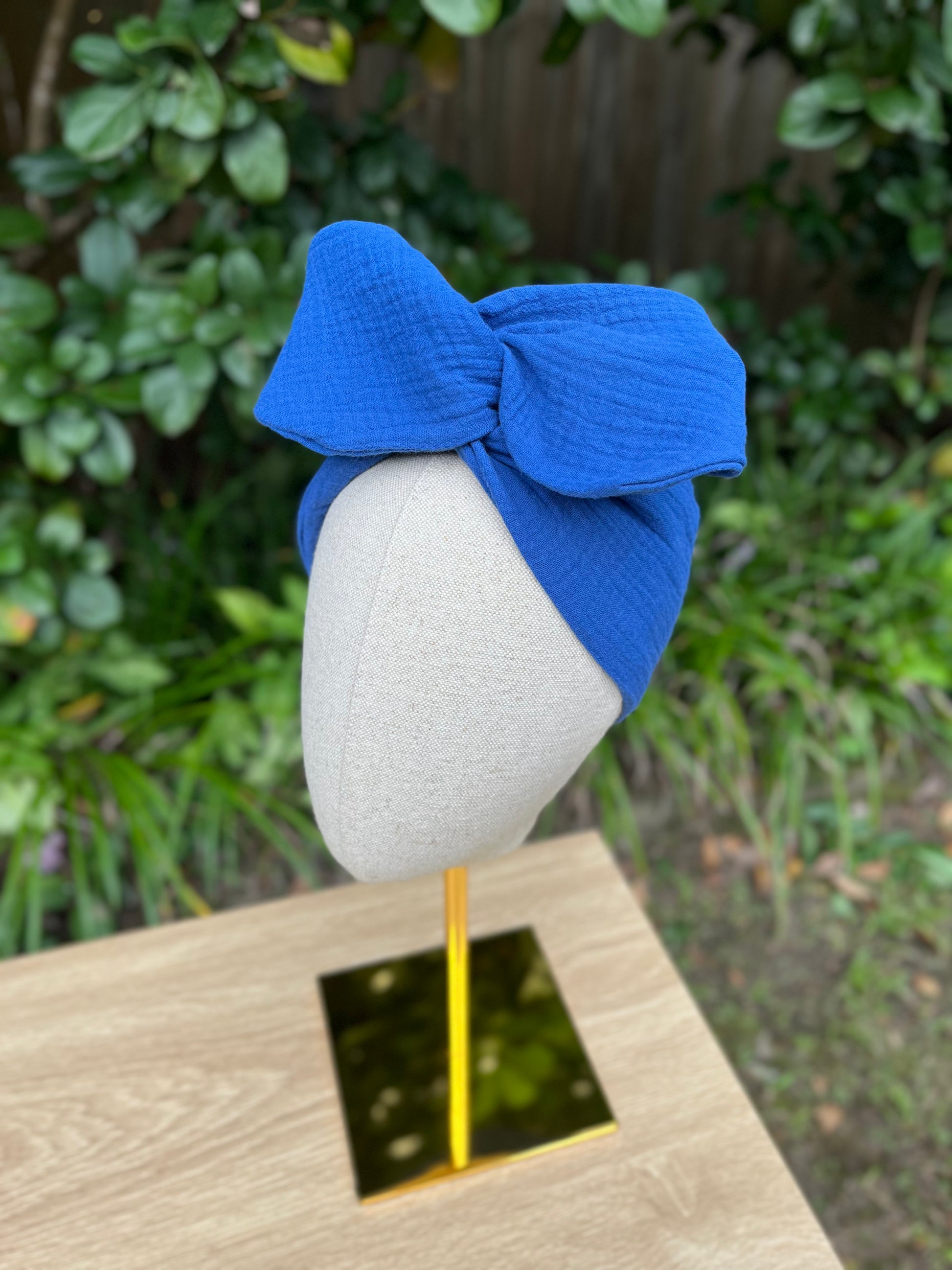 blue wired headband 