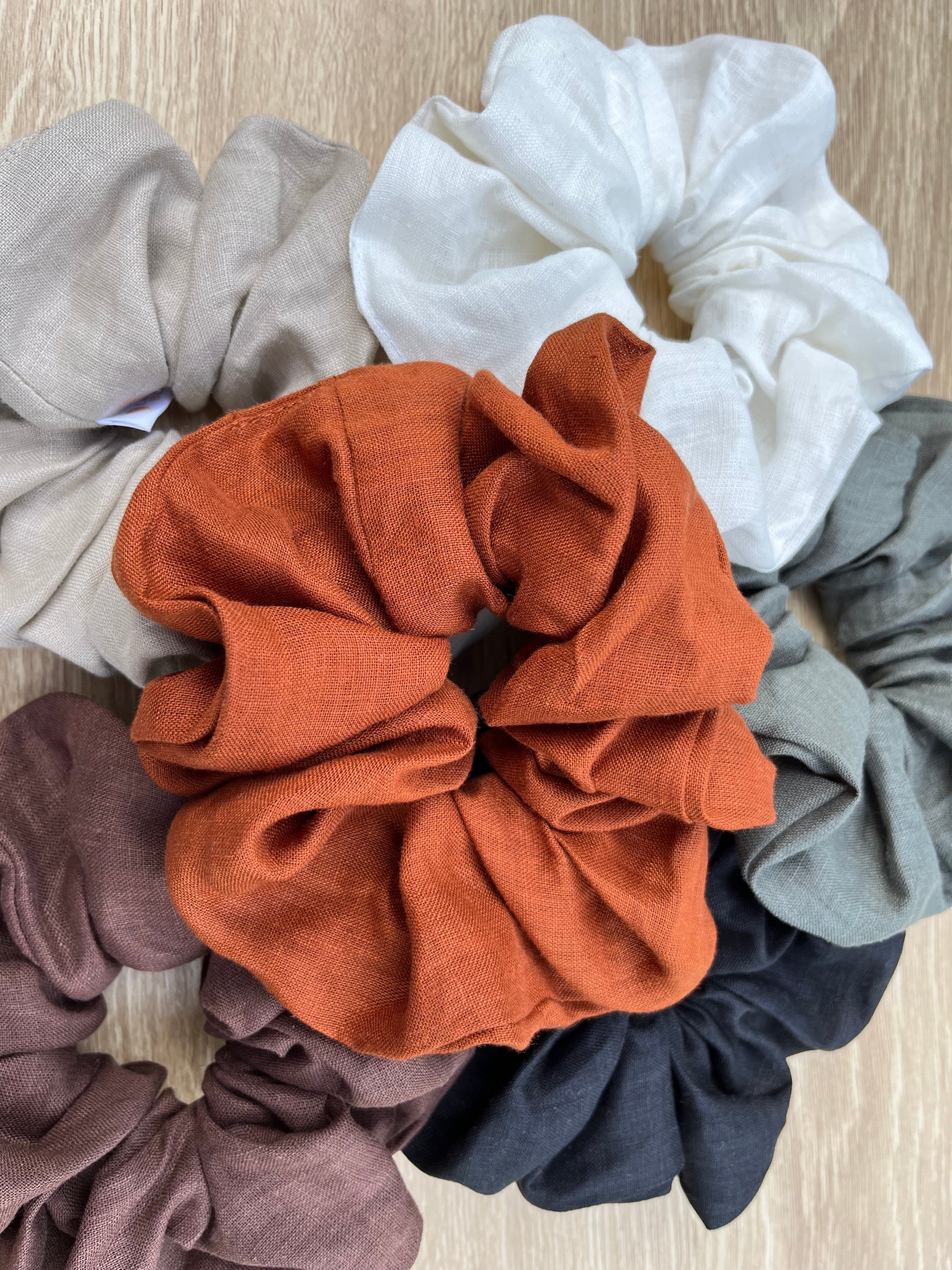 xxl linen hair scrunchies 