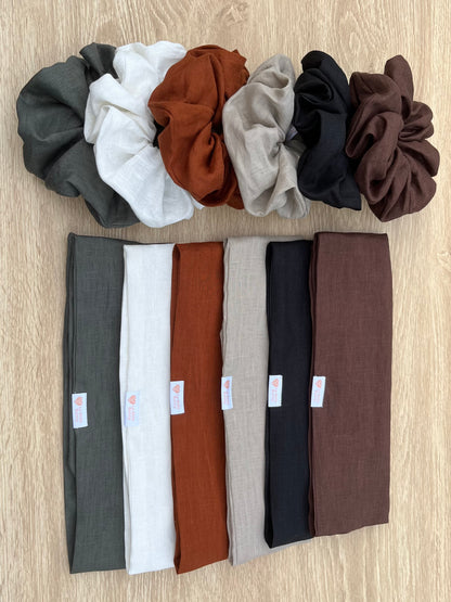 xxl linen hair scrunchies 