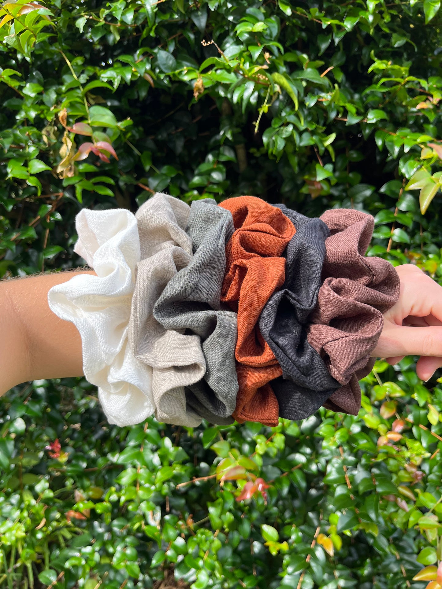 xxl linen hair scrunchies 