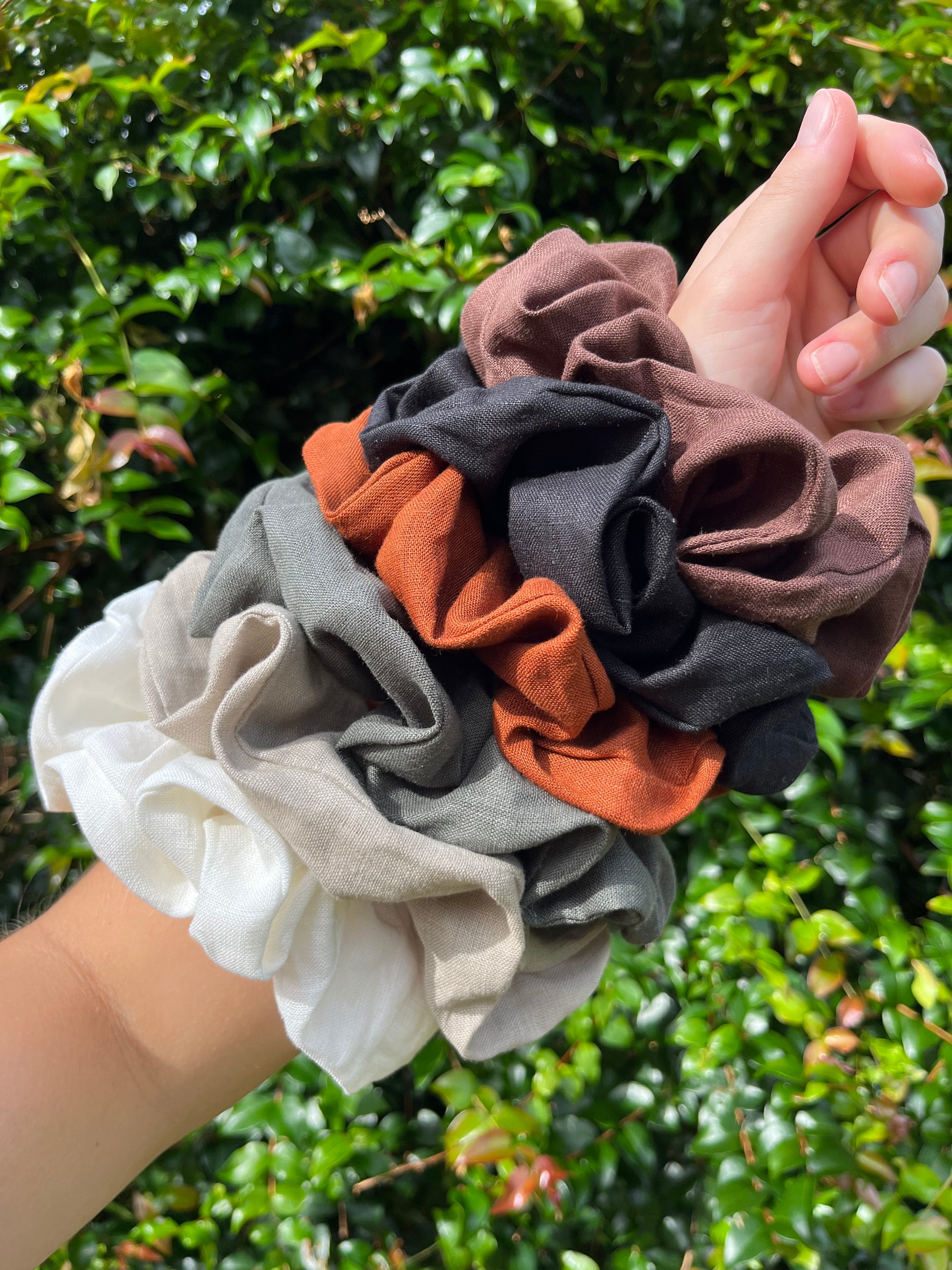 xxl linen hair scrunchies 