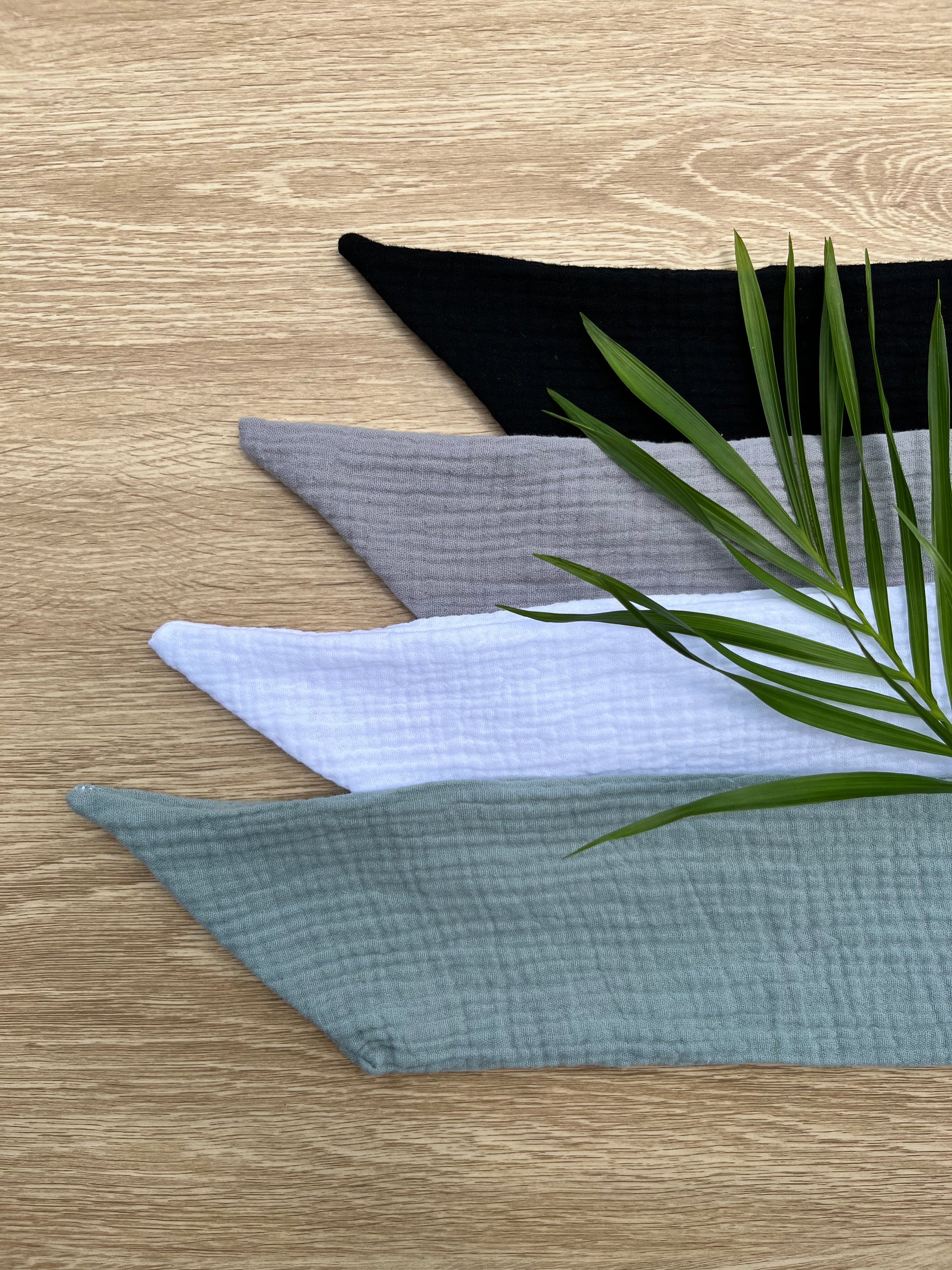 green cotton gauze wire headband
