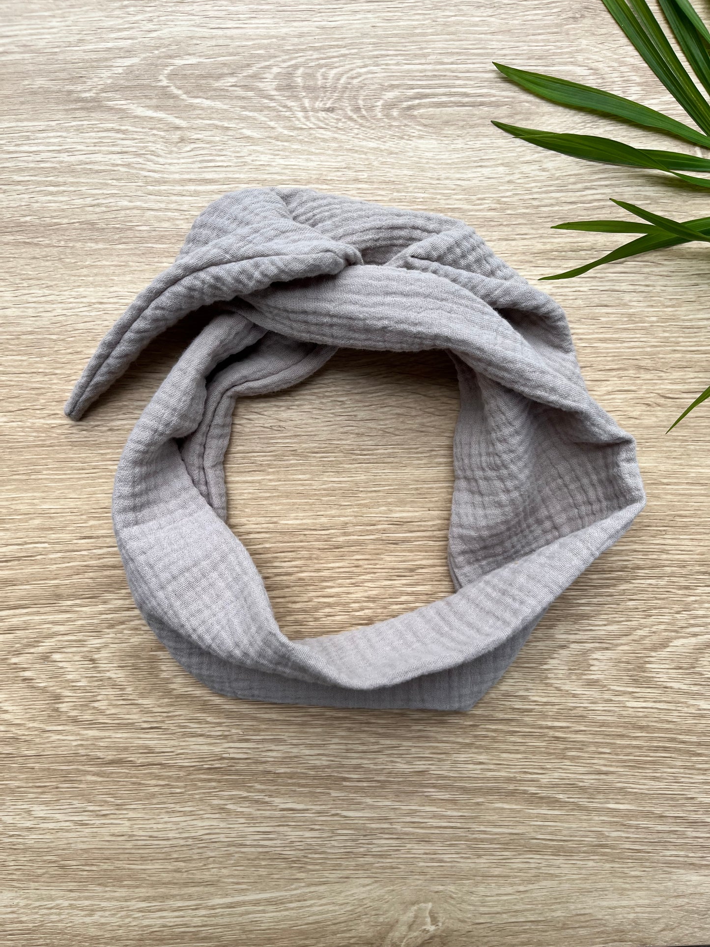 beige cotton gauze wire headband