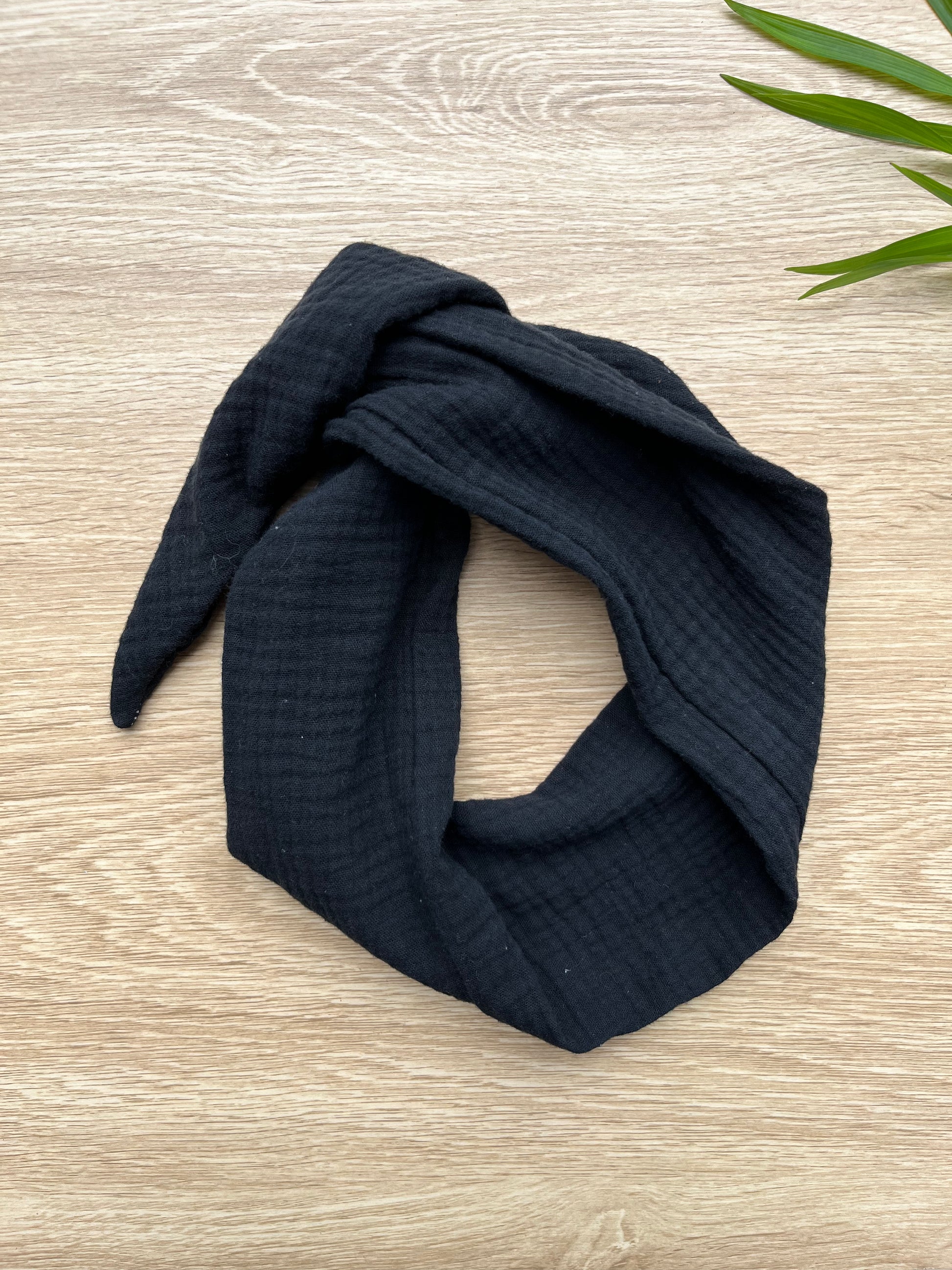Black cotton gauze wire headband 