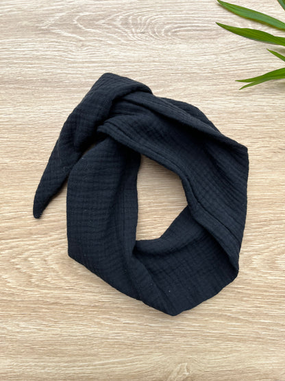 Black cotton gauze wire headband 