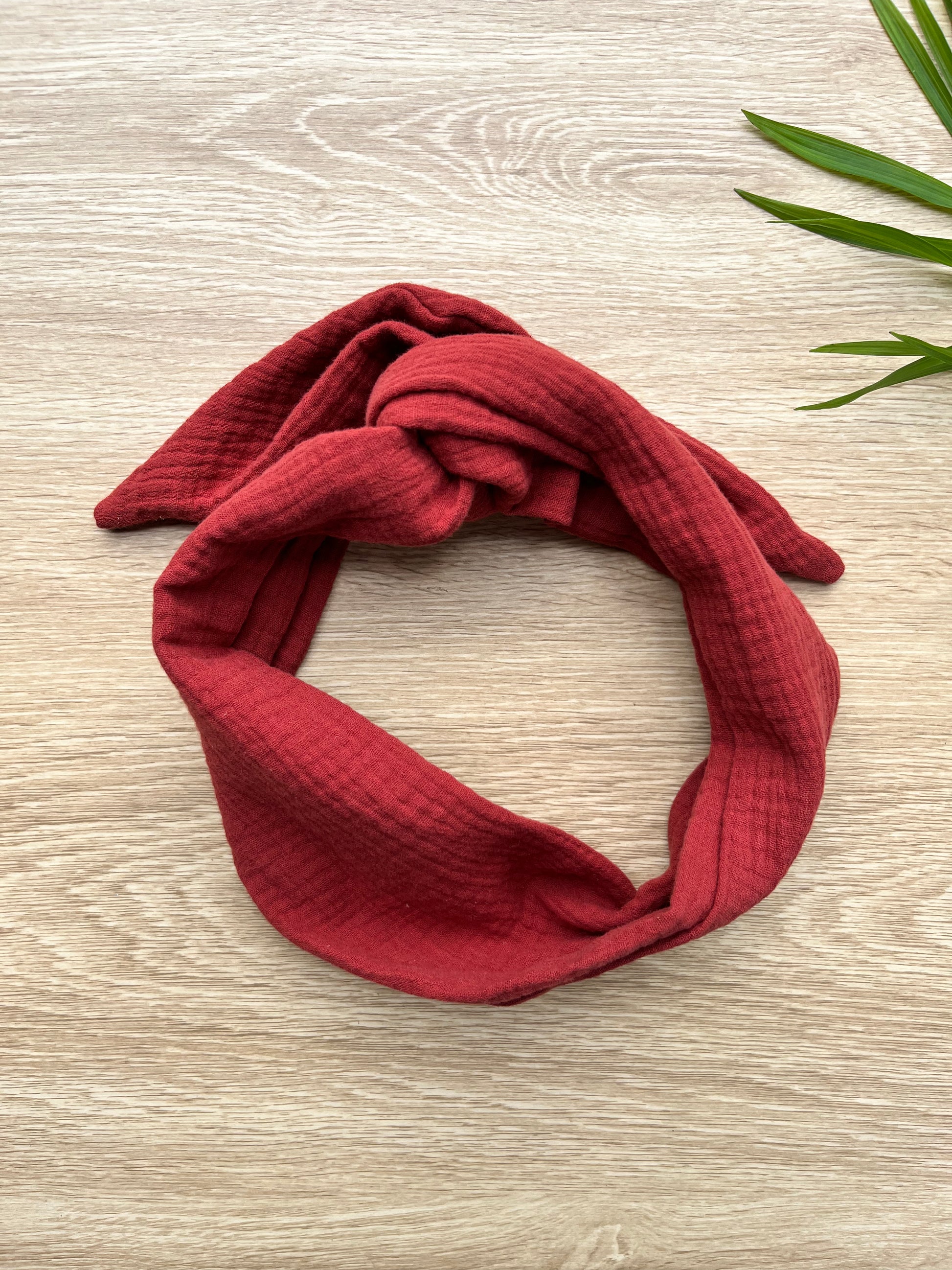 cotton gauze red wire headband