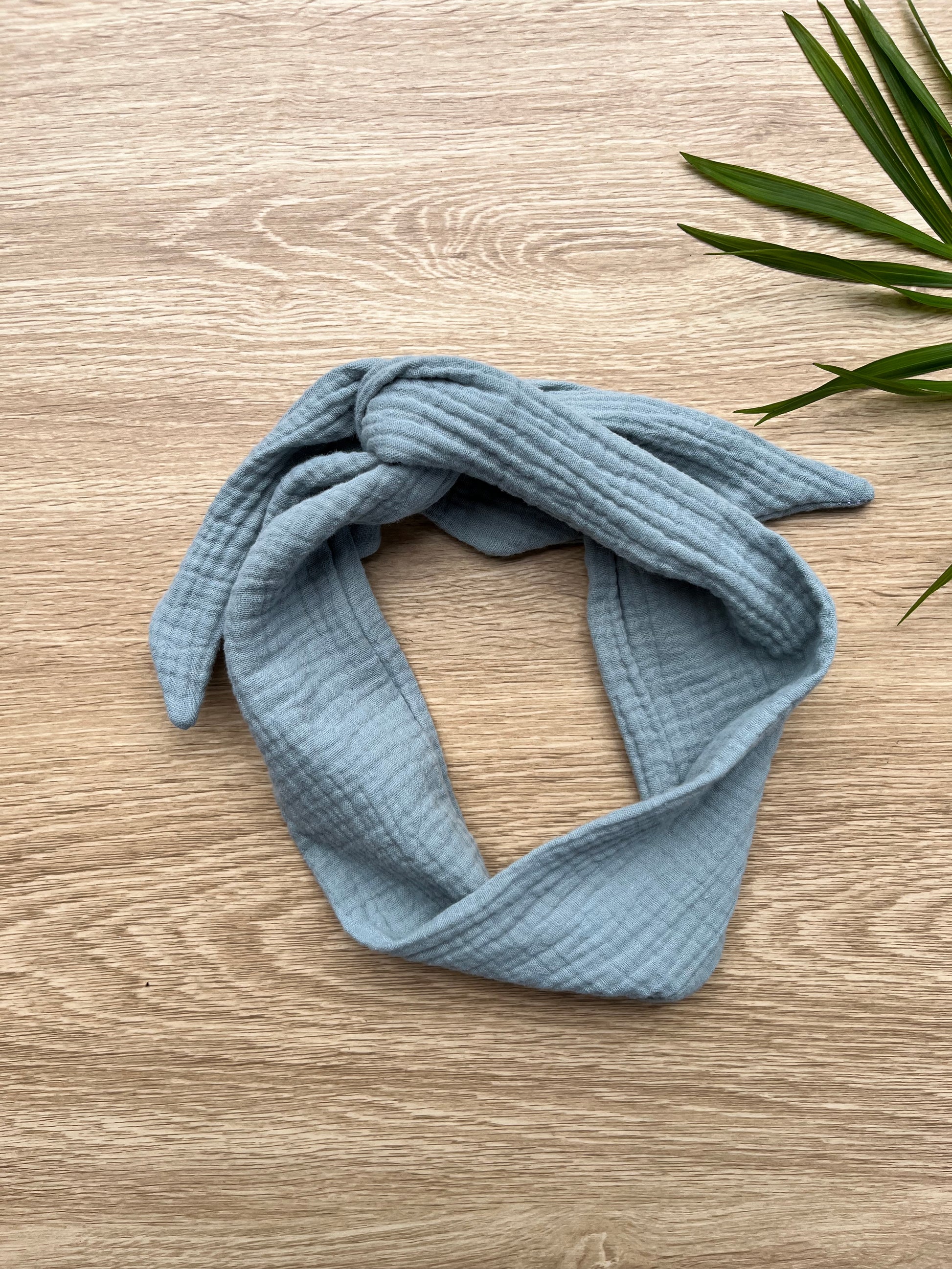 green cotton gauze wire headband