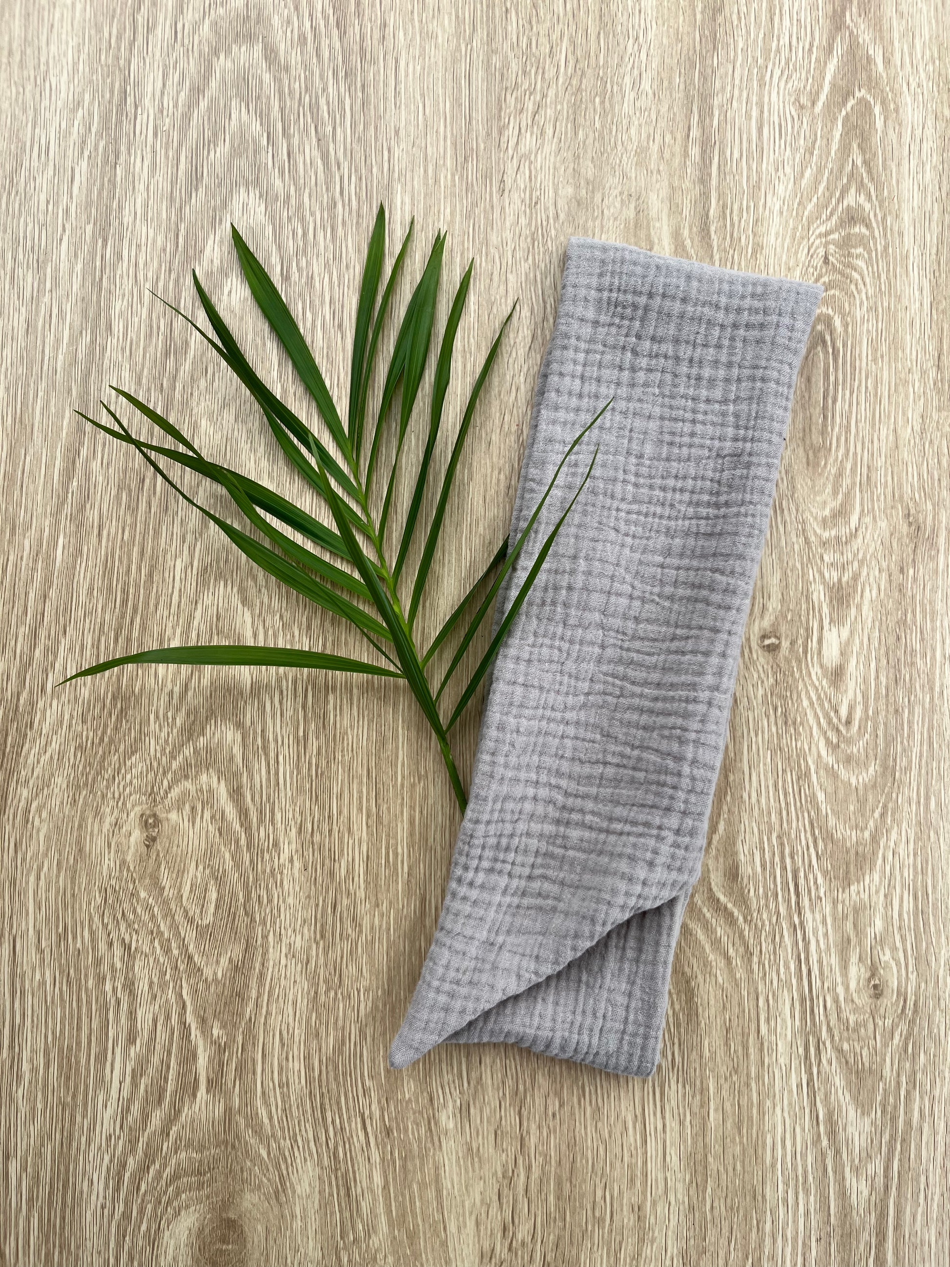 beige cotton gauze wire headband