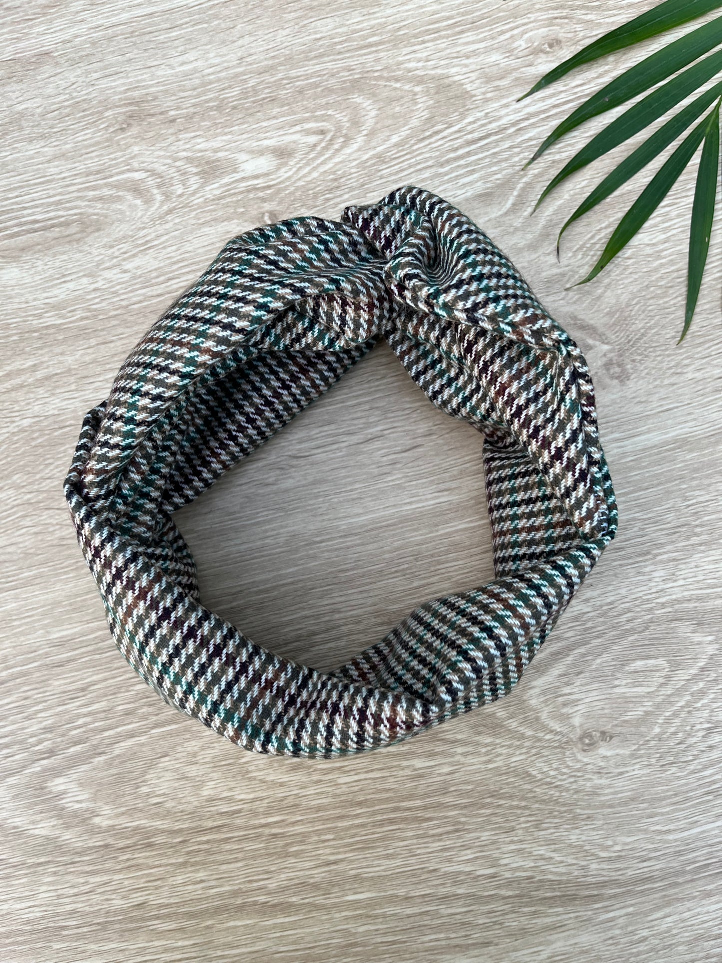 Woollen Houndstooth Wired Headband
