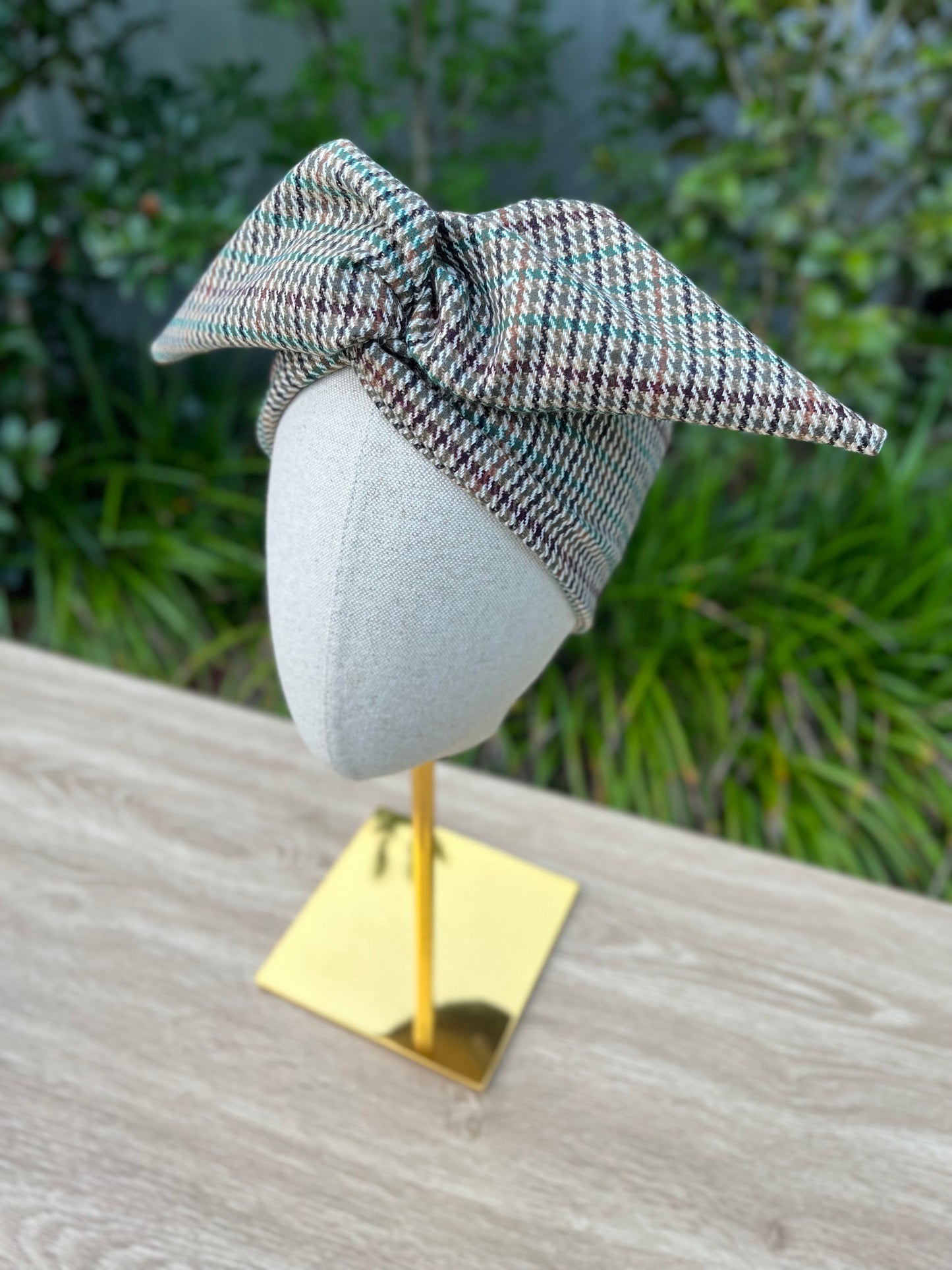 Woollen Houndstooth Wired Headband