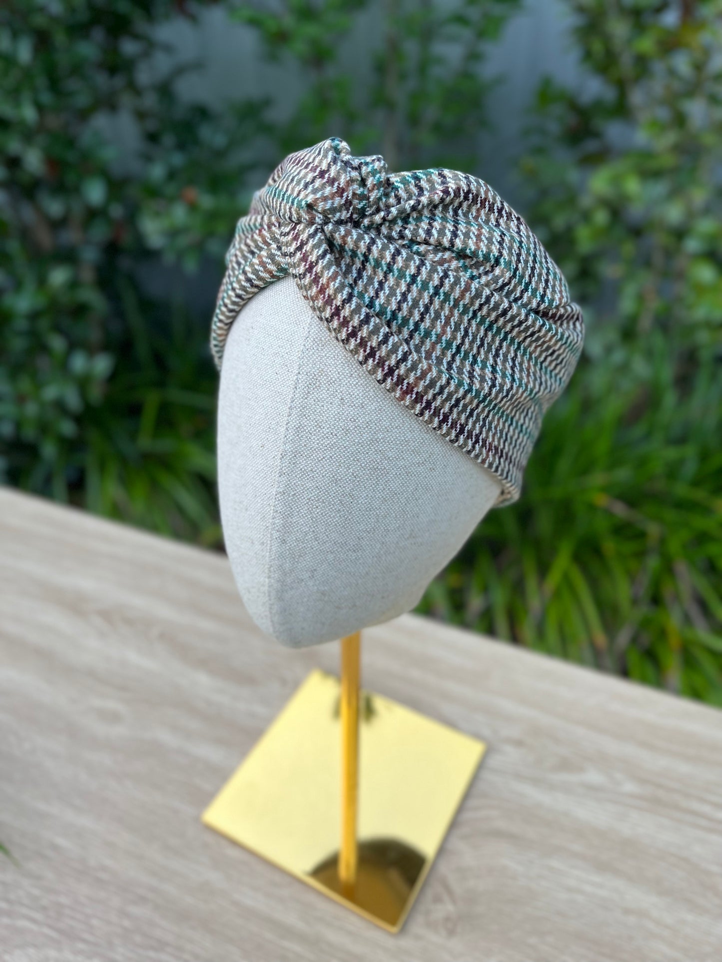 Woollen Houndstooth Wired Headband
