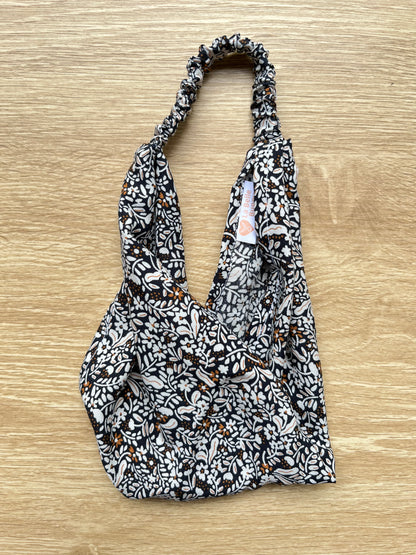 Black floral bandana headband