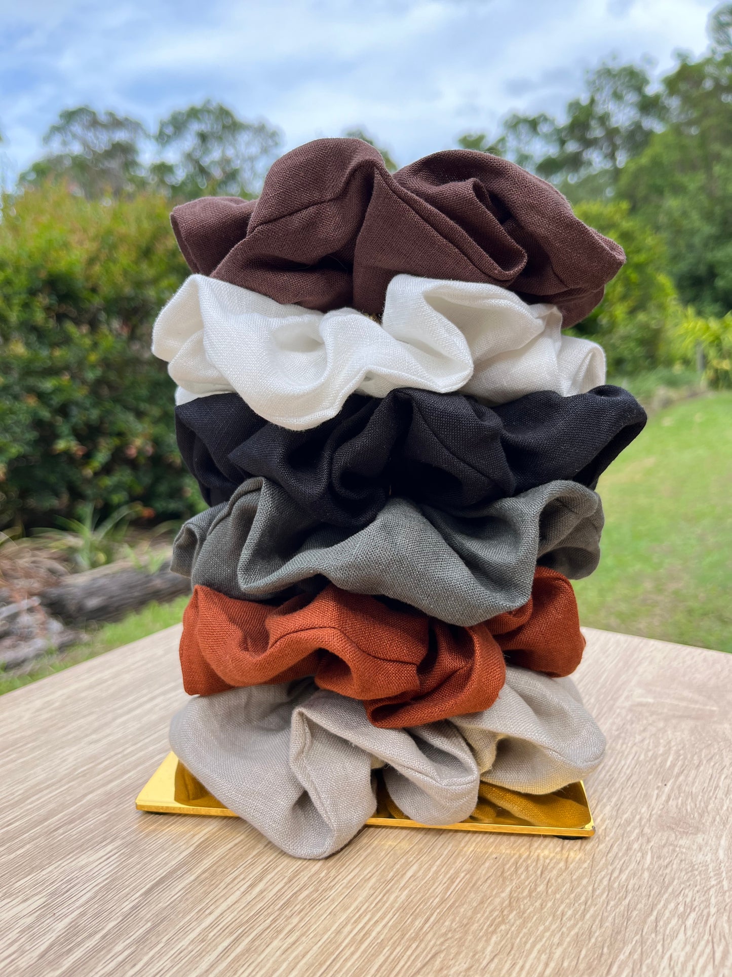 xxl linen hair scrunchies 